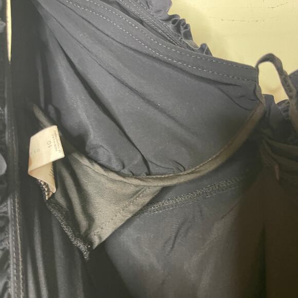 KARLA COLLETTO Black Ruffle Twist V-Neck Silent Underwire One-Piece Swimsuit 10 - Picture 4 of 8